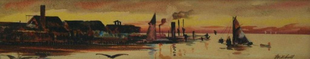 Willard Morse Mitchell (1879-1955) - Sailboats at Port