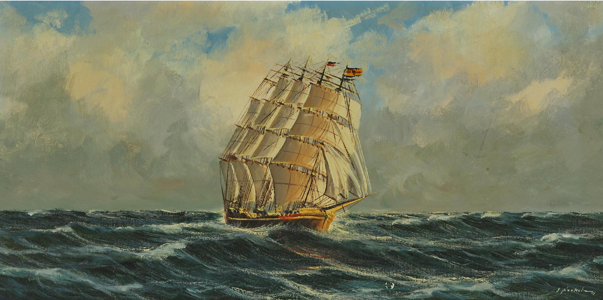 Günter Seekatz (1928) - Clipper Ship In Full Sail