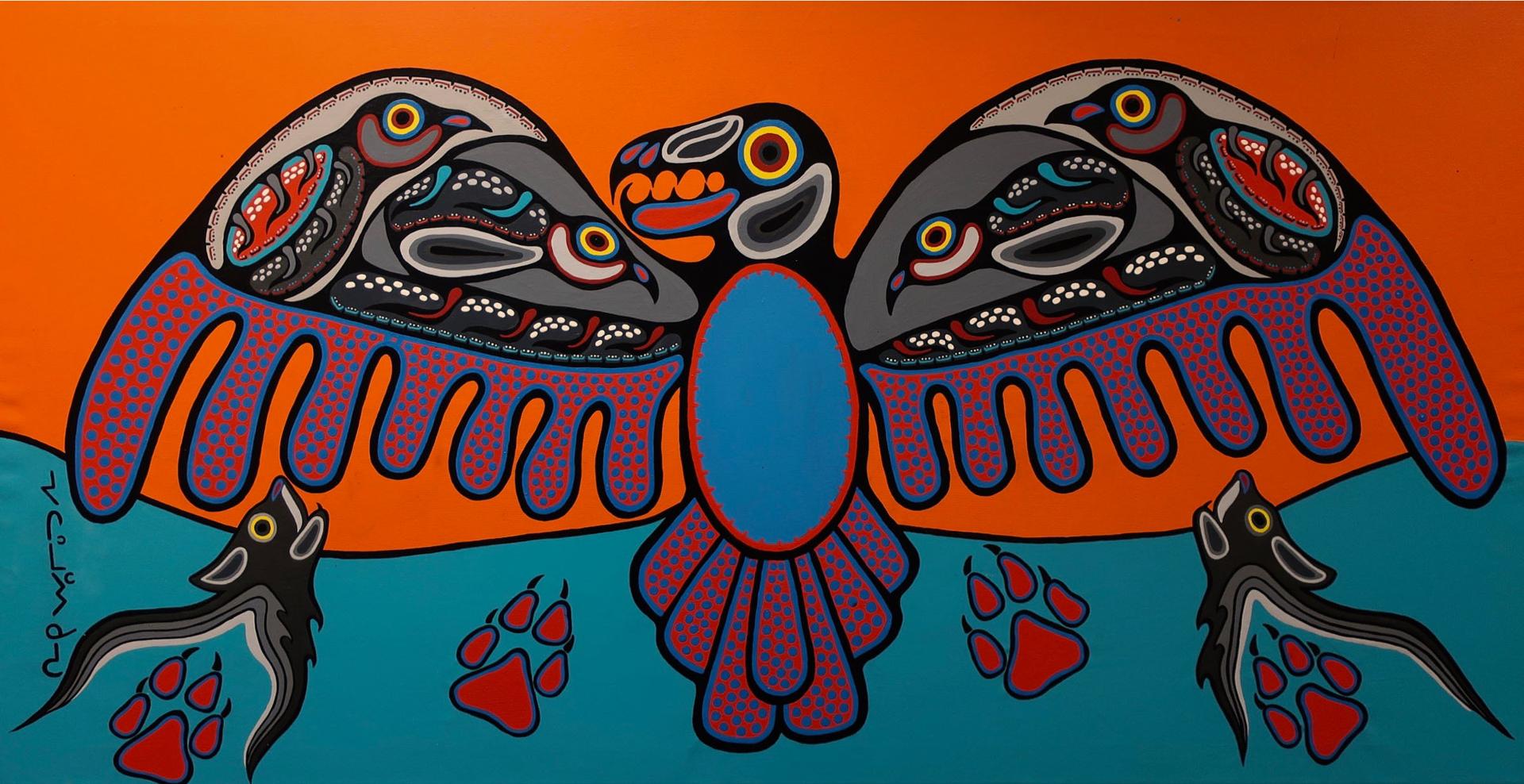 Eugene Morrisseau (1964) - Together As One - Thunderbird And Timber Wolf