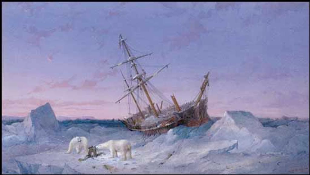 Walter William May (1831-1936) - Tall Ship Foundering in Arctic Waters, Franklin Expedition