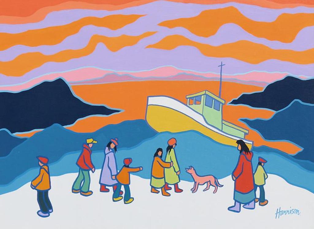 Ted Harrison (1926-2015) - Stranded Boat