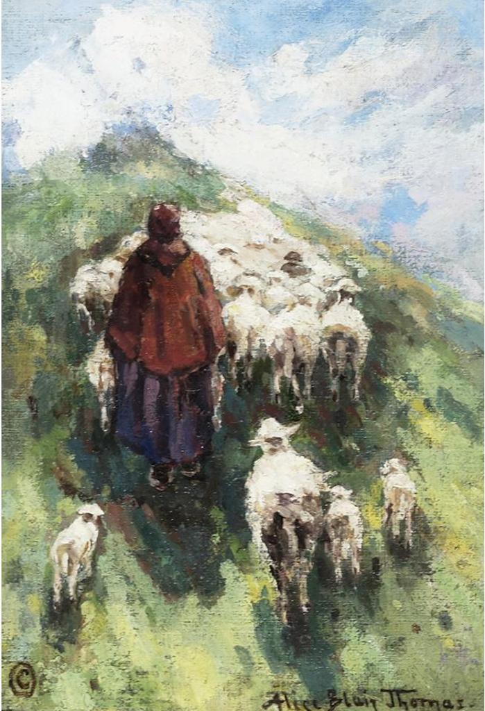 Alice Blair Pollard Thomas (1857-1945) - Shepherding
