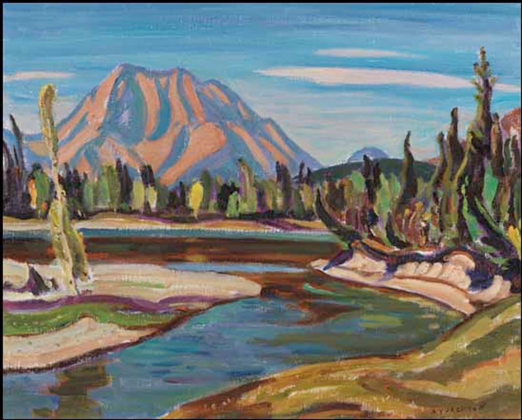 Alexander Young (A. Y.) Jackson (1882-1974) - The Bow River Near Canmore, Cascade Mountain in Distance