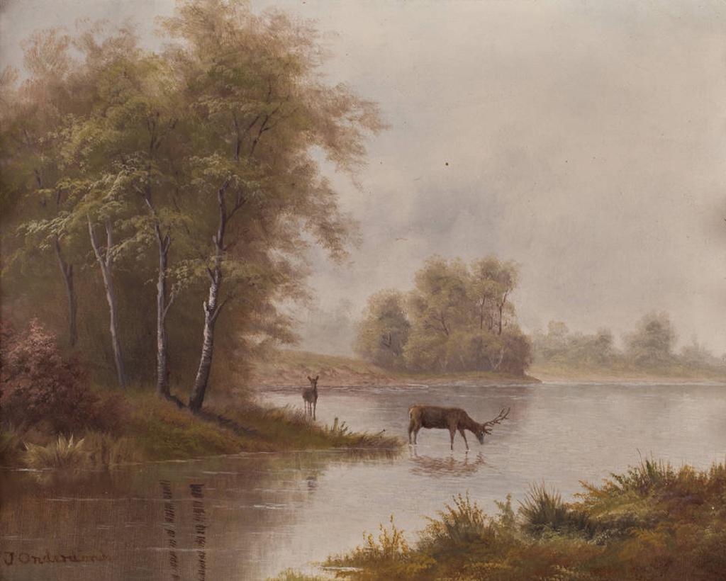 Julian Robert Onderdonk (1882-1922) - Deer at a Stream