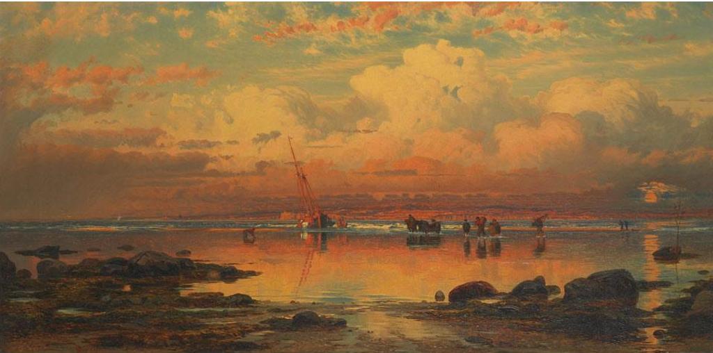 Charles Jones (C. J.) Way (1834-1919) - The Anchored Ship At Sunset