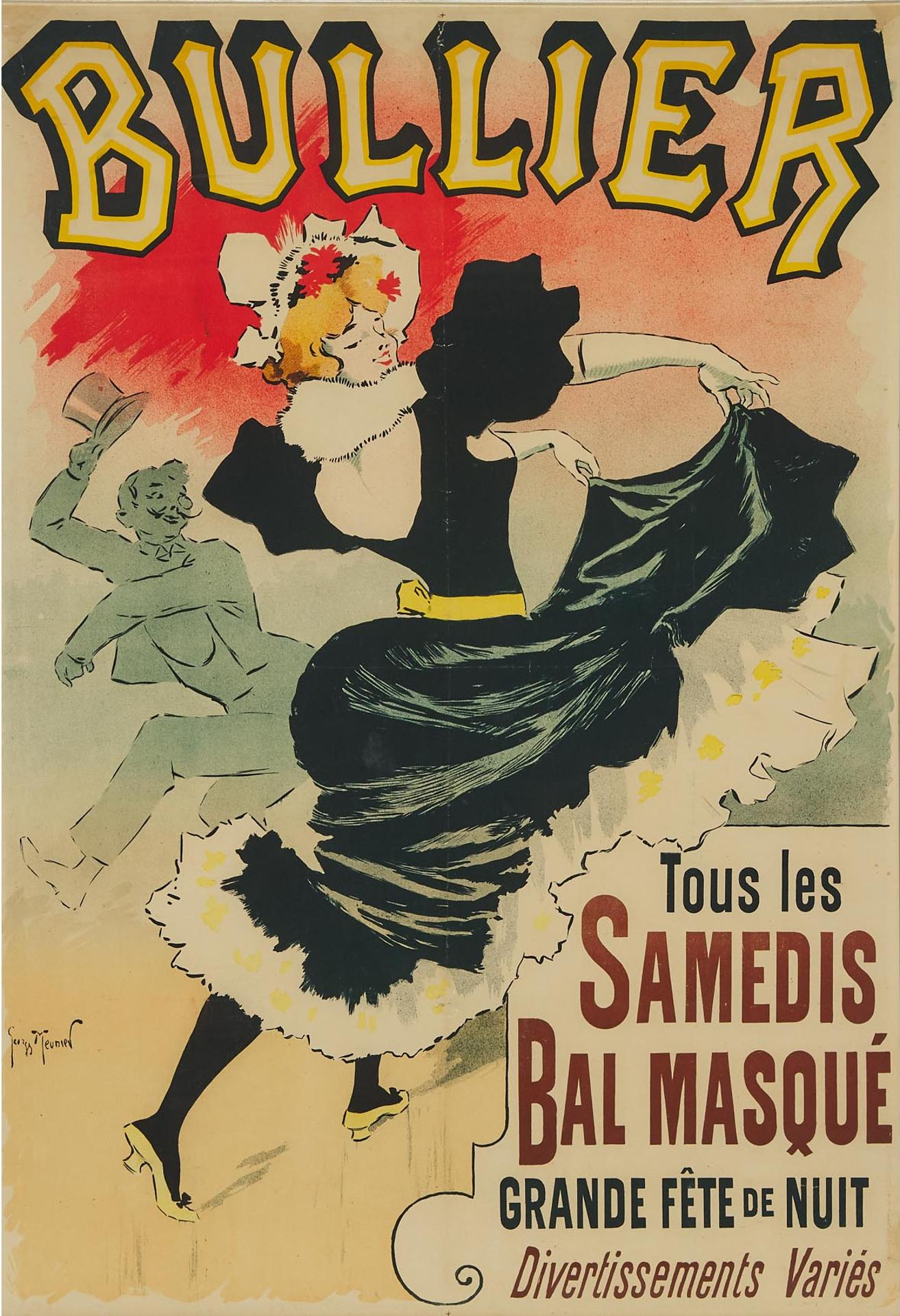 Georges Meunier - Bullier. Tous Les Samedis Bal Masqué, Grande Fête De Nuit Divertissements Variés, 1895
