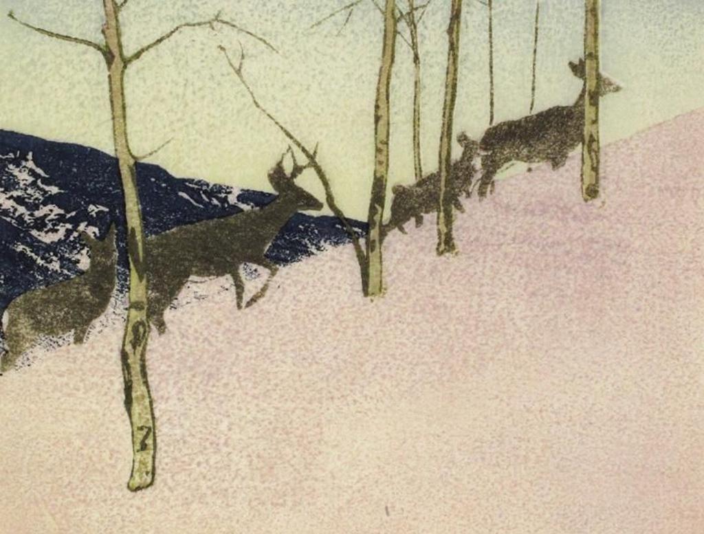 Walter Joseph (W.J.) Phillips (1884-1963) - Deer On Hillside; 1948