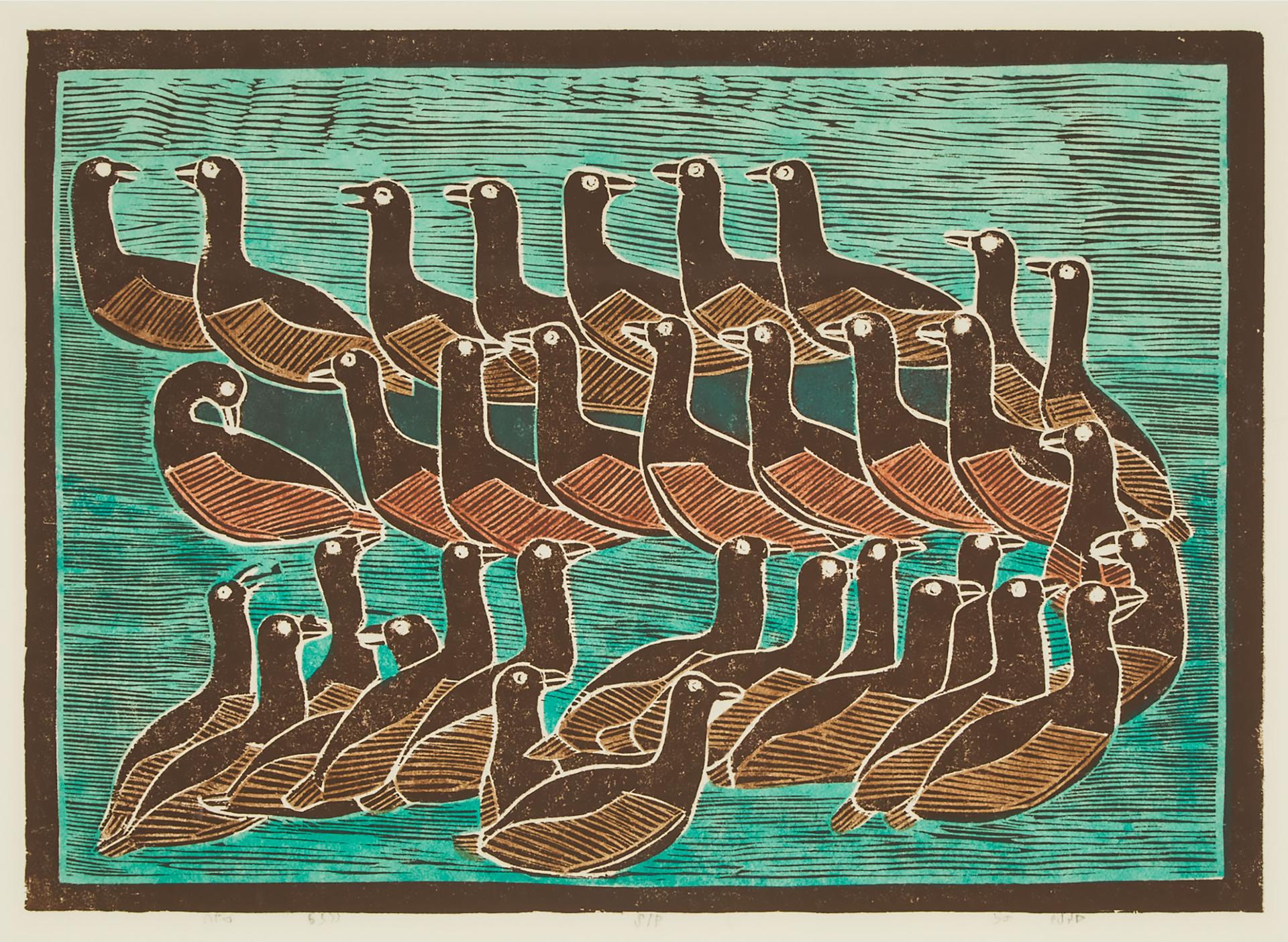 Janet Kigusiuq (1926-2005) - Flock Of Ptarmigan