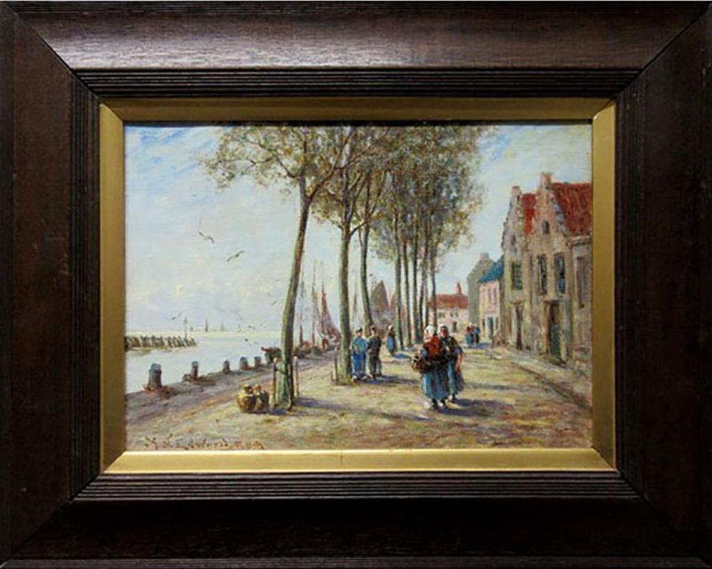Alfred Sanderson Edward (1852-1915) - Sunlit Dutch Street Scene