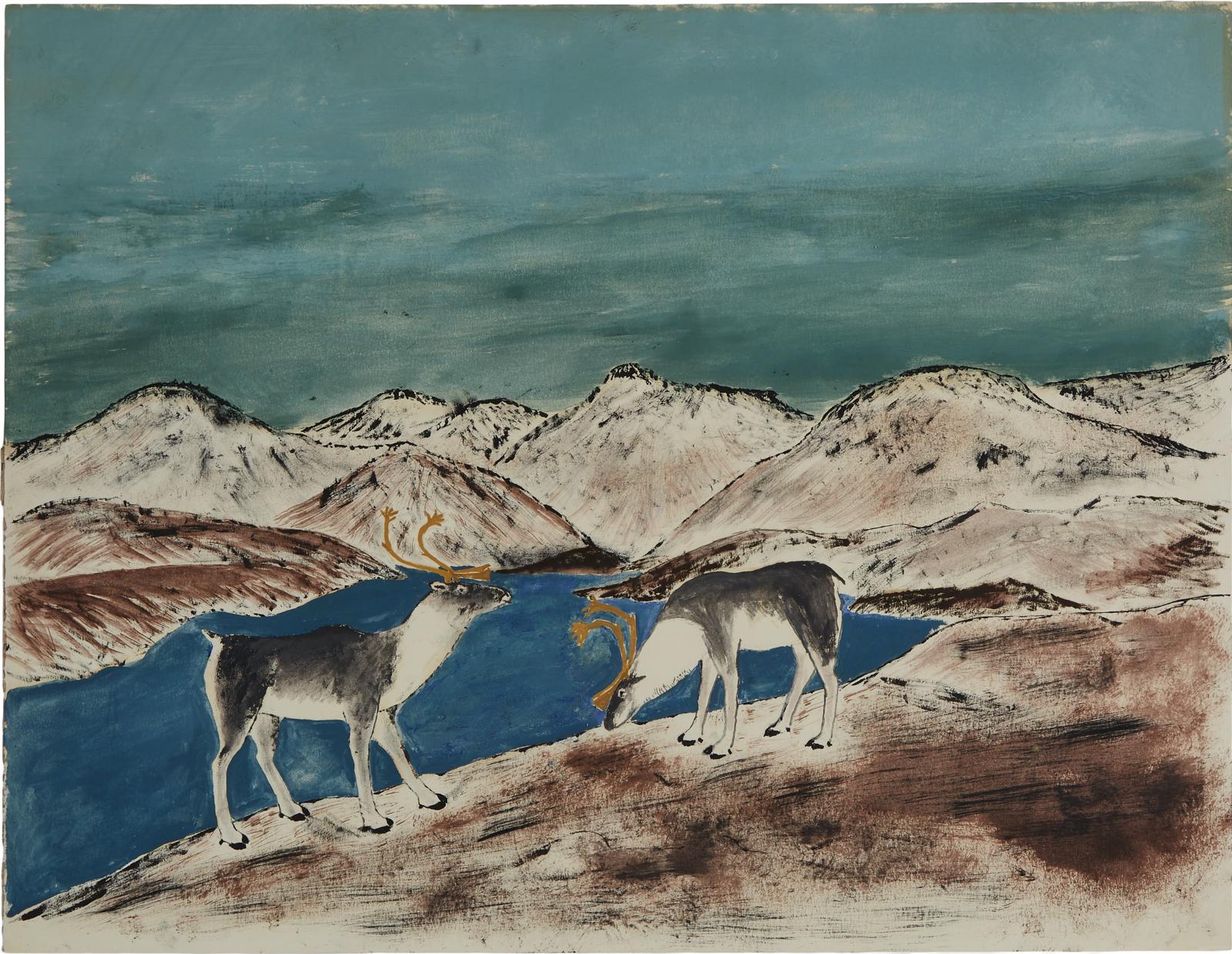 Mannumi Shaqu (1917-2000) - Two Caribou