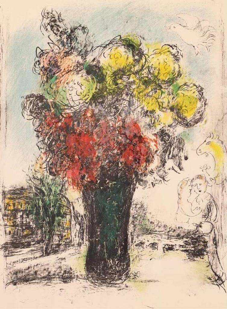 Marc Chagall (1887-1985) - Bouquet Jaune Et Rouge; 1974
