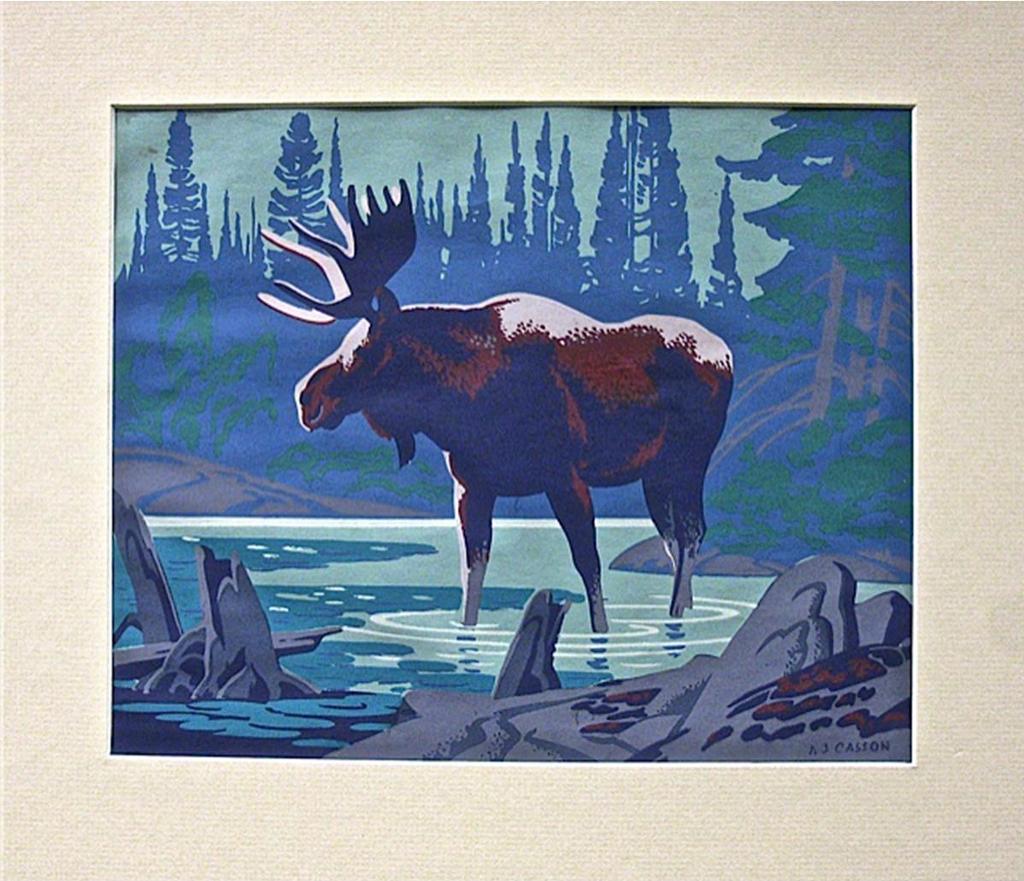 Alfred Joseph (A.J.) Casson (1898-1992) - Moose; Daffoldils/Nasturtiums