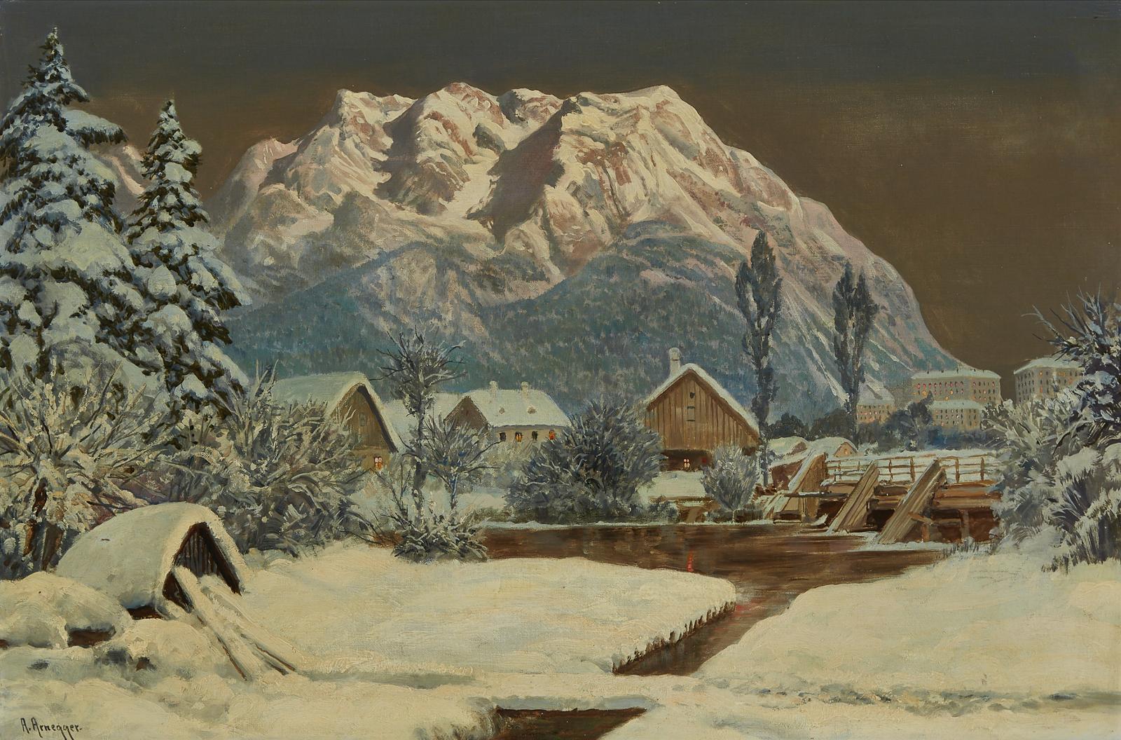Alois Arnegger (1879-1967) - Sunset In The Alps
