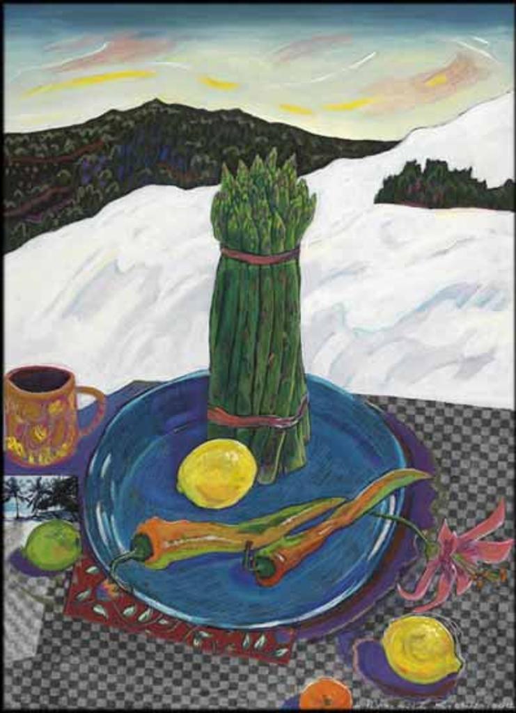 Anne Meredith Barry (1932-2003) - Winter Picnic: Pink Lily, Asparagus & Hot Peppers