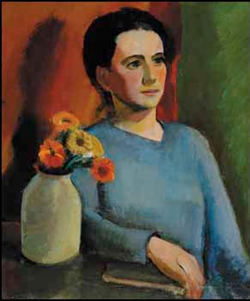 Jack Weldon Humphrey (1901-1967) - Portrait of a Girl with Calendulas