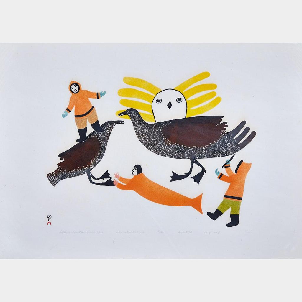 Lucy Qinnuayuak (1915-1982) - Giant Birds And Men
