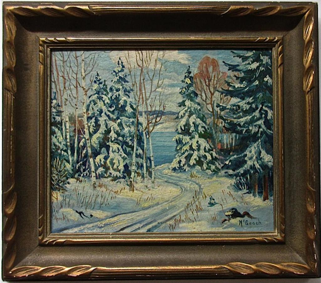 Lillian Jean Mcgeoch (1903-1992) - Untitled (Winding Road By Lake - Winter)
