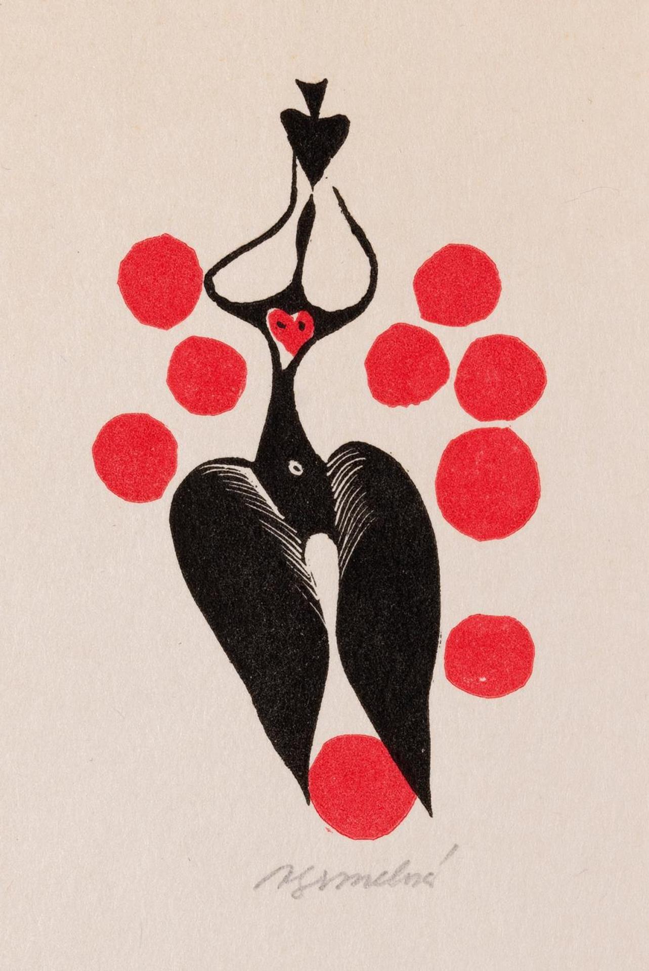Anna Grmelova (1936) - Untitled - Nude with Red Heart