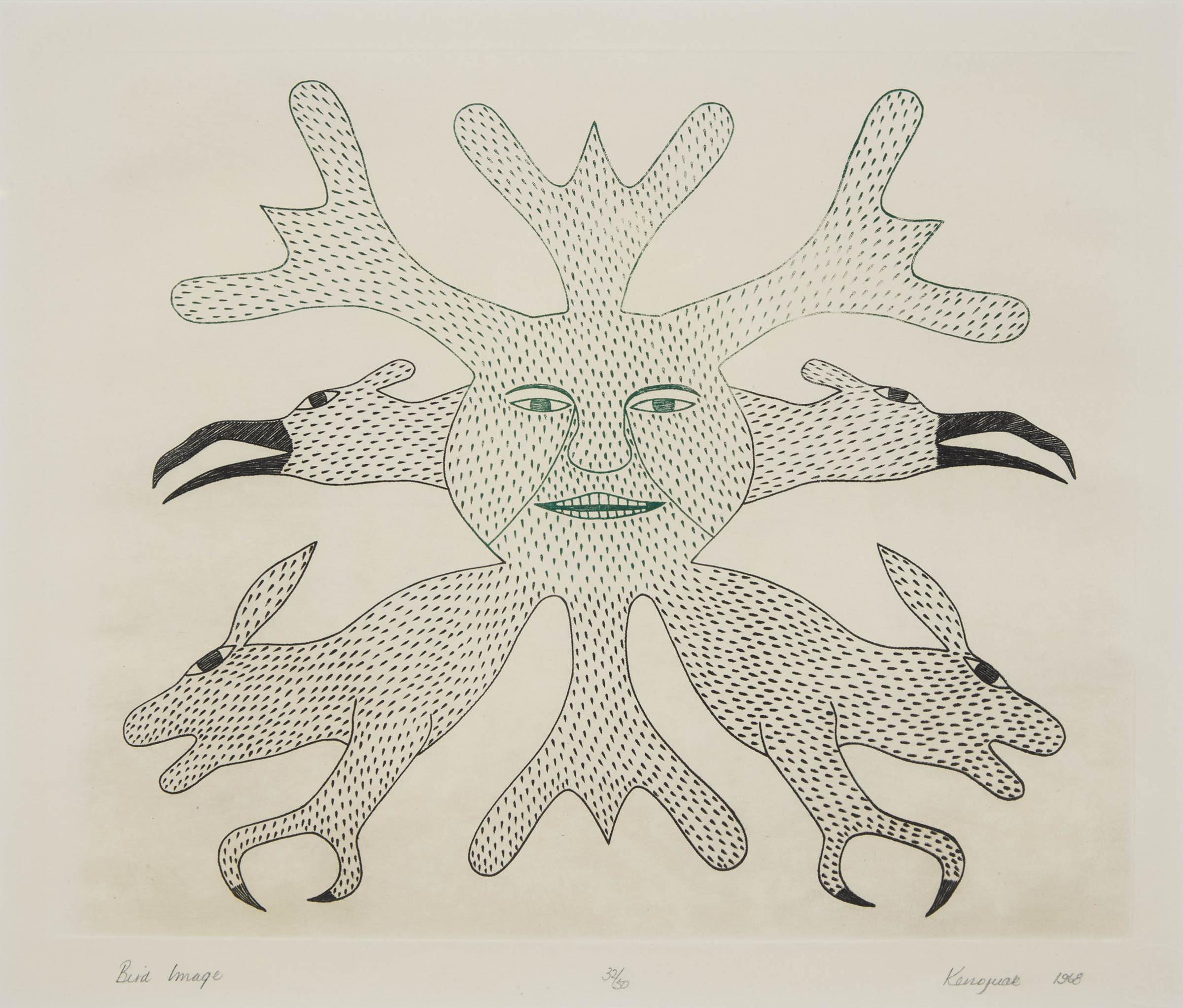 Kenojuak Ashevak (1927-2013) - Bird Image, 1968