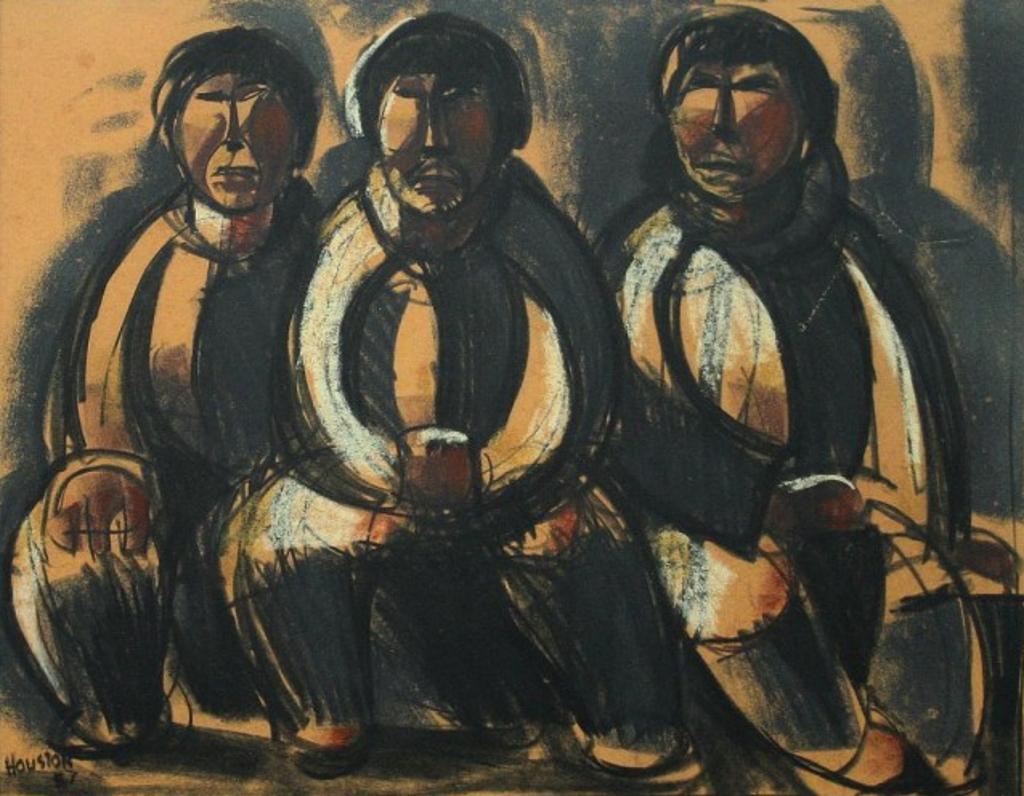 James Archibald Houston (1921-2005) - Three Inuit Sitting
