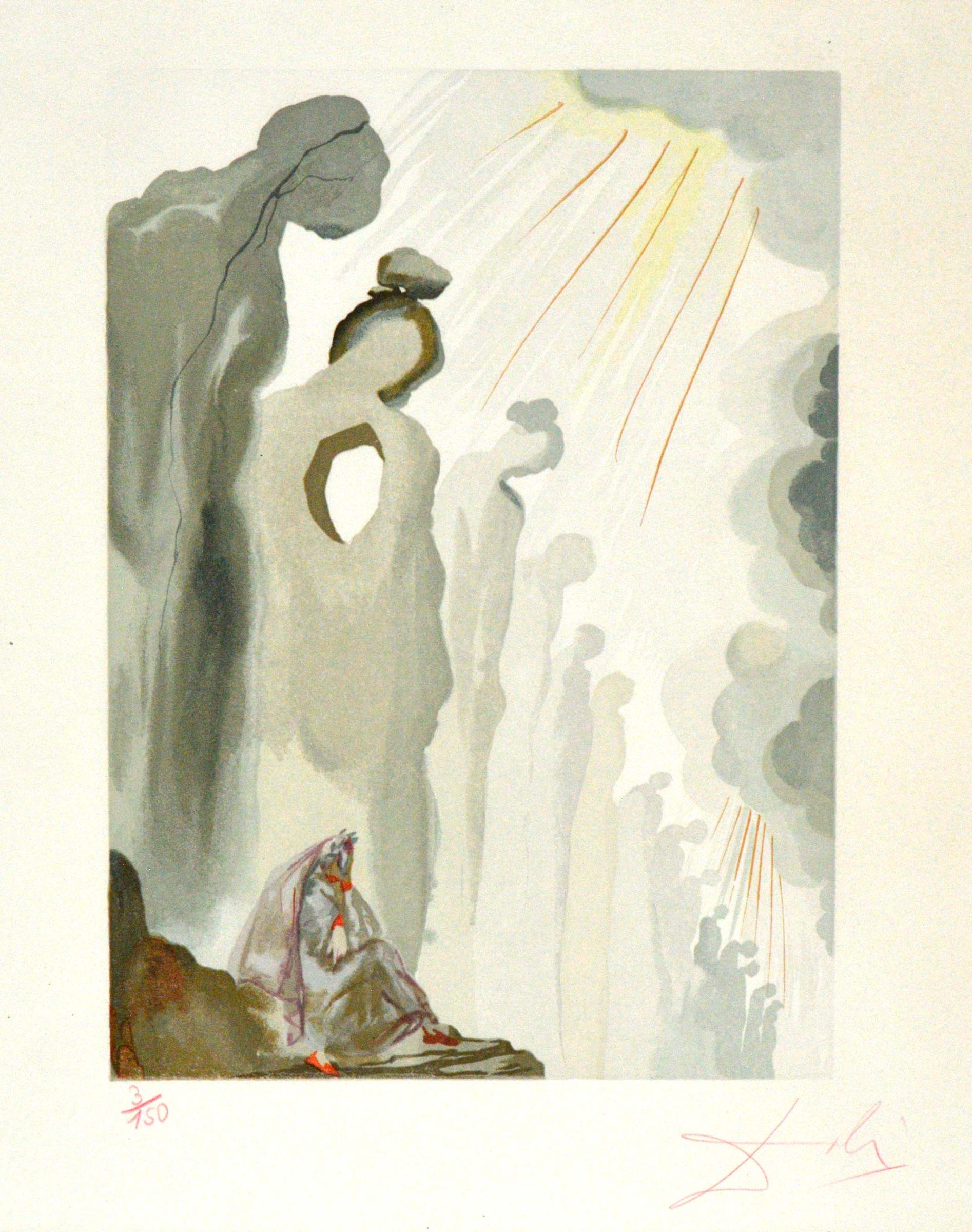 Salvador Dalí (1904-1989) - Surplombant le précipice, lithographie en couleurs