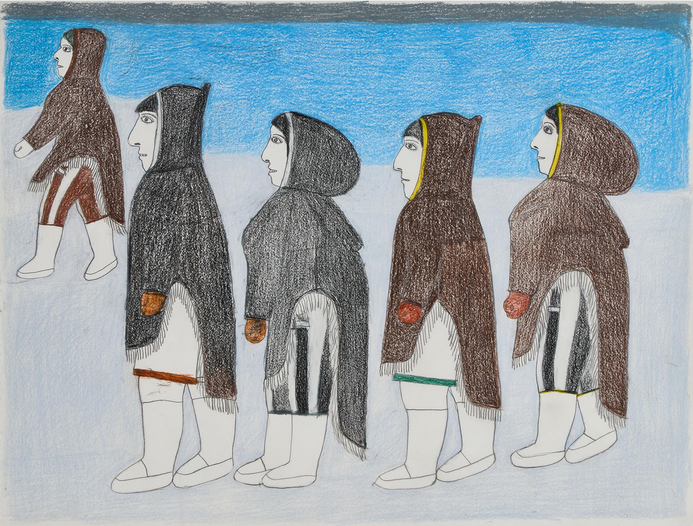 Janet Kigusiuq (1926-2005) - Untitled (Five Figures)