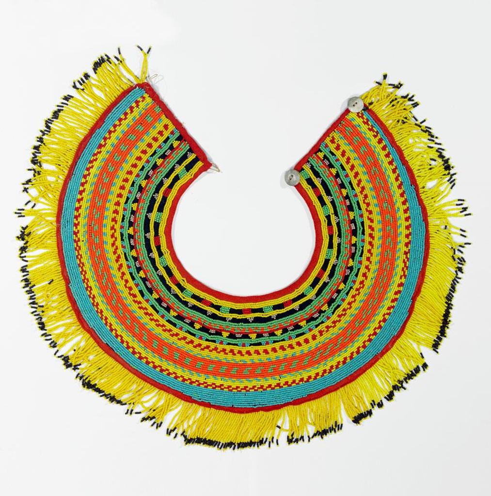 Ayout - A Collar With Linear Beaded Borders And Fringe