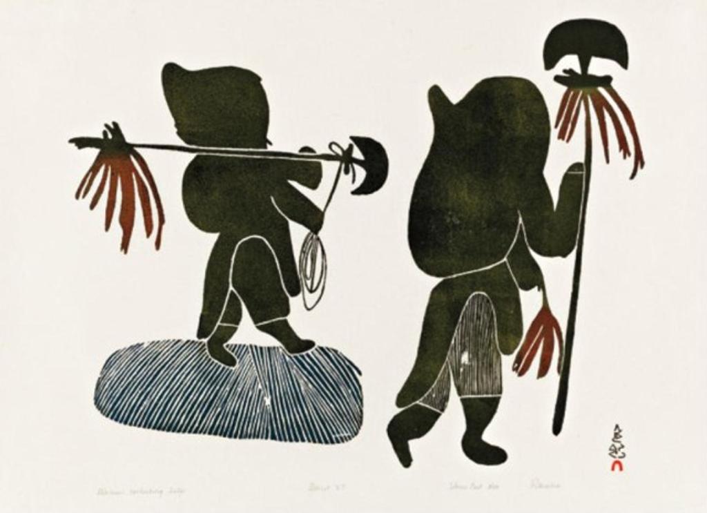 Pitseolak Ashoona (1904-1983) - Women Collecting Kelp, 1967 #1967 #39