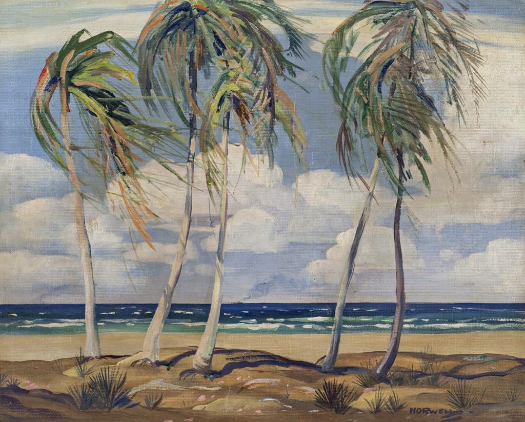 Graham Norble Norwell (1901-1967) - Wind Blown Palms