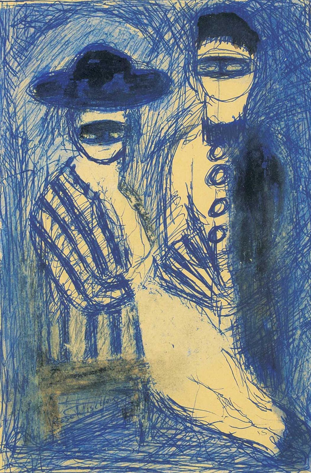 Rose Wiselberg (1908-1992) - Untitled - Blue Masquerade