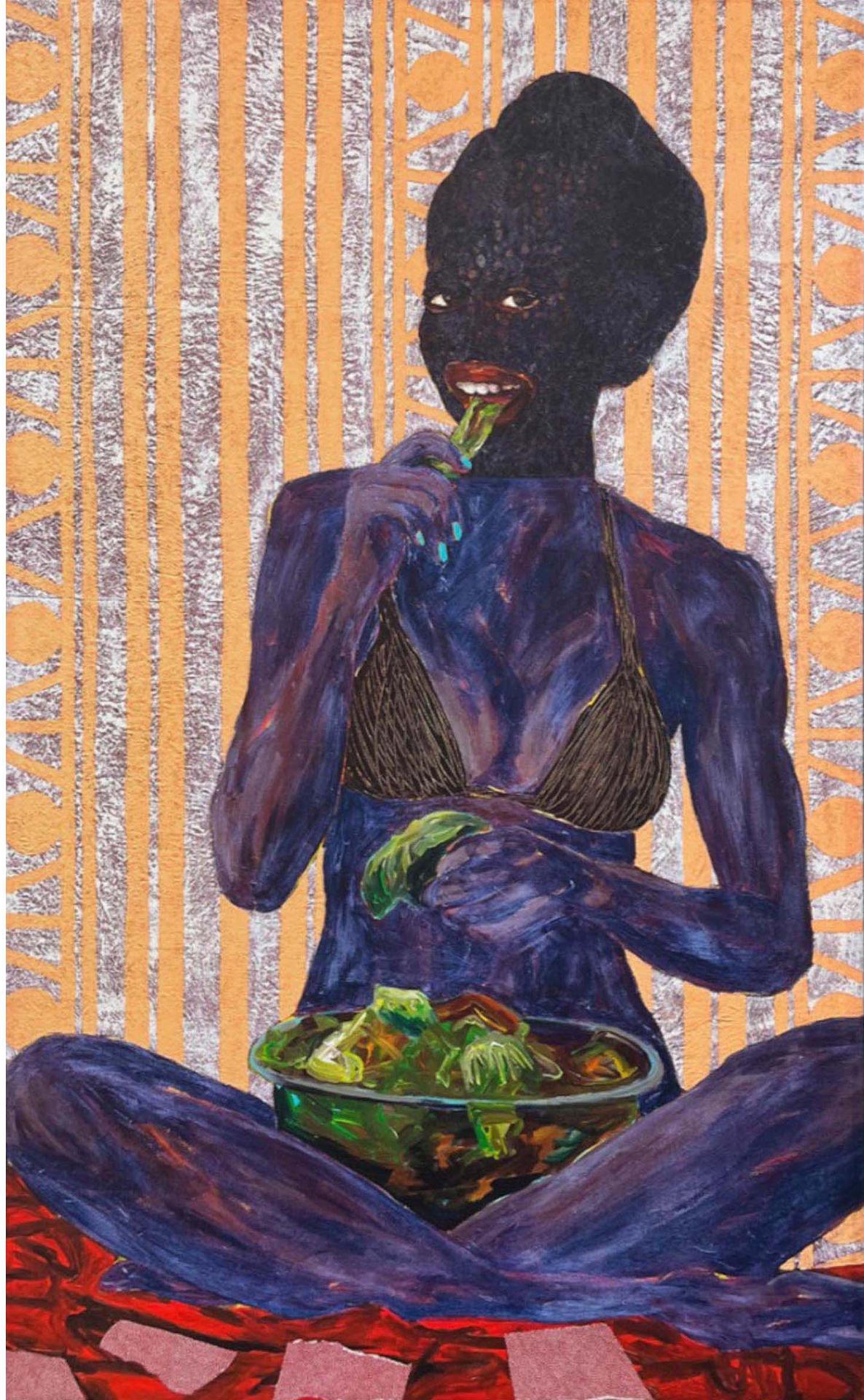 Collin Sekajugo - Woman Eating Salad, 2022