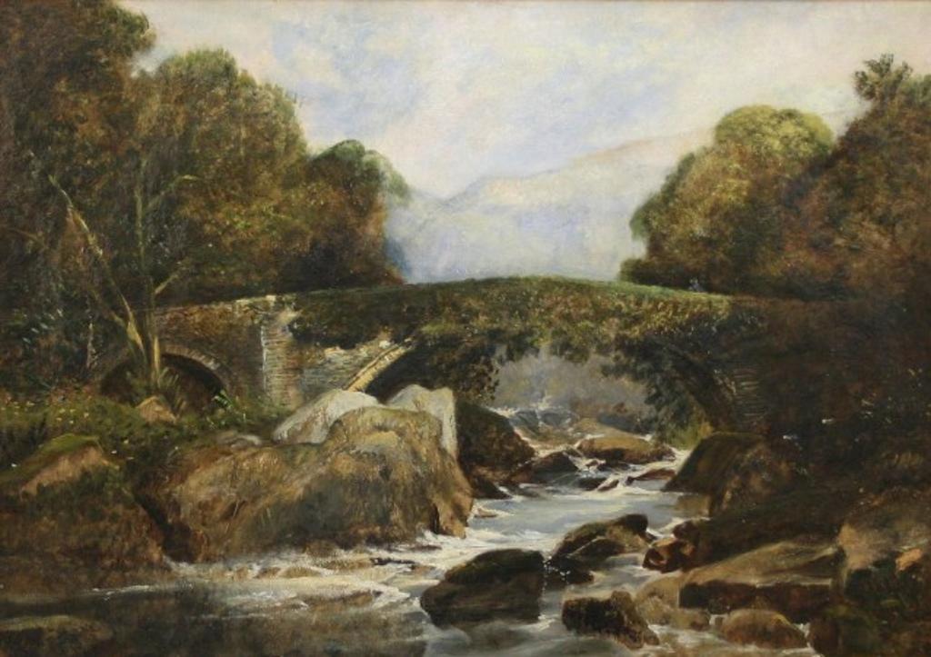 Richard Sebastian Bond (1808-1886) - Ledder Bridge, oil on canvas,