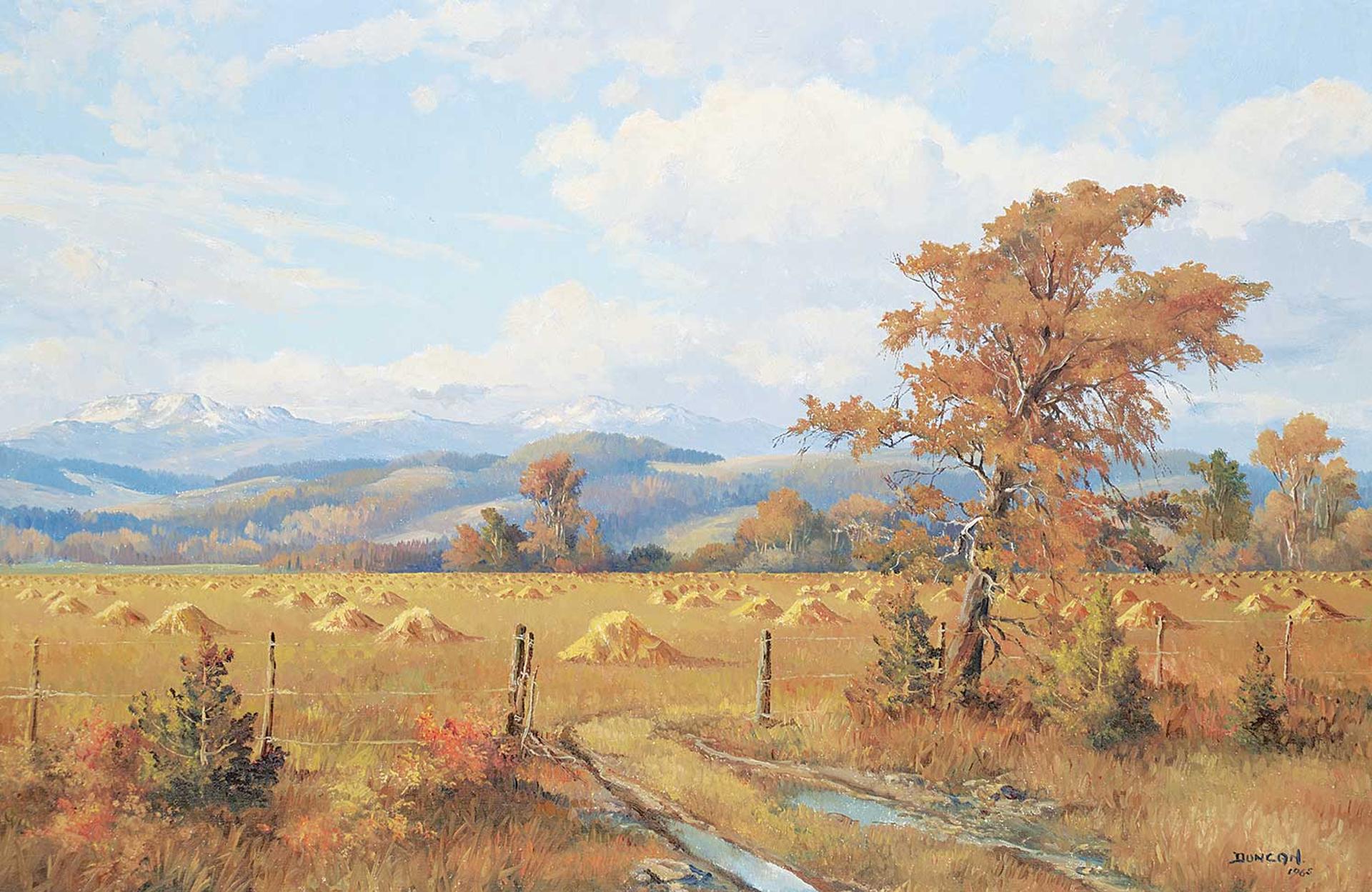 Duncan Mackinnon Crockford (1922-1991) - Harvest Time Nr. Caroline, Alta.