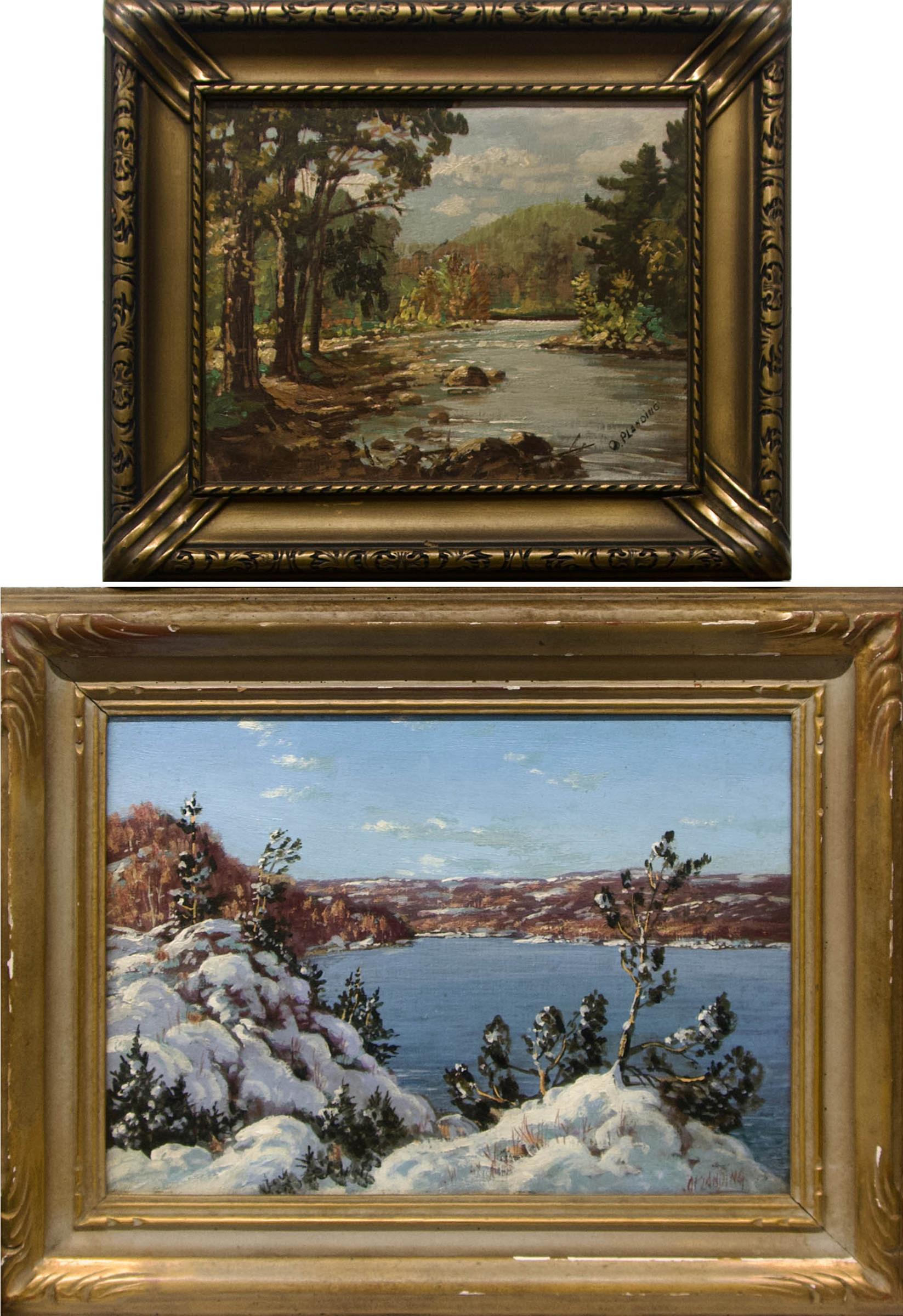 Otto Planding (1887-1964) - Above The Rapids - Port Credit River; Winter Lake Study