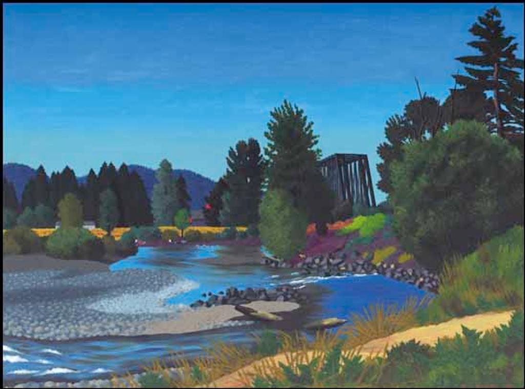 Edward John (E. J.) Hughes (1913-2007) - The Black Bridge at Duncan, BC