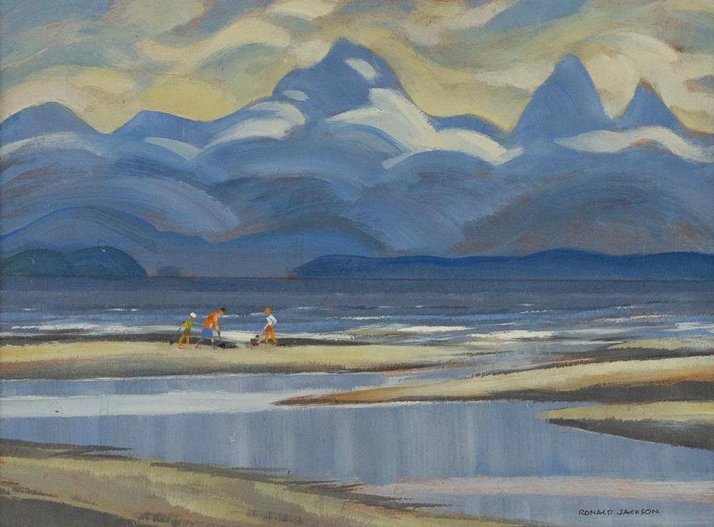 Ronald Threlkeid Jackson (1902-1992) - Children on a Beach
