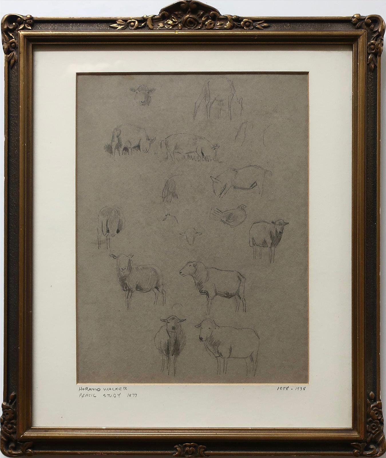 Horatio Walker (1858-1938) - Sheeps-Pigs-Bird Sketches
