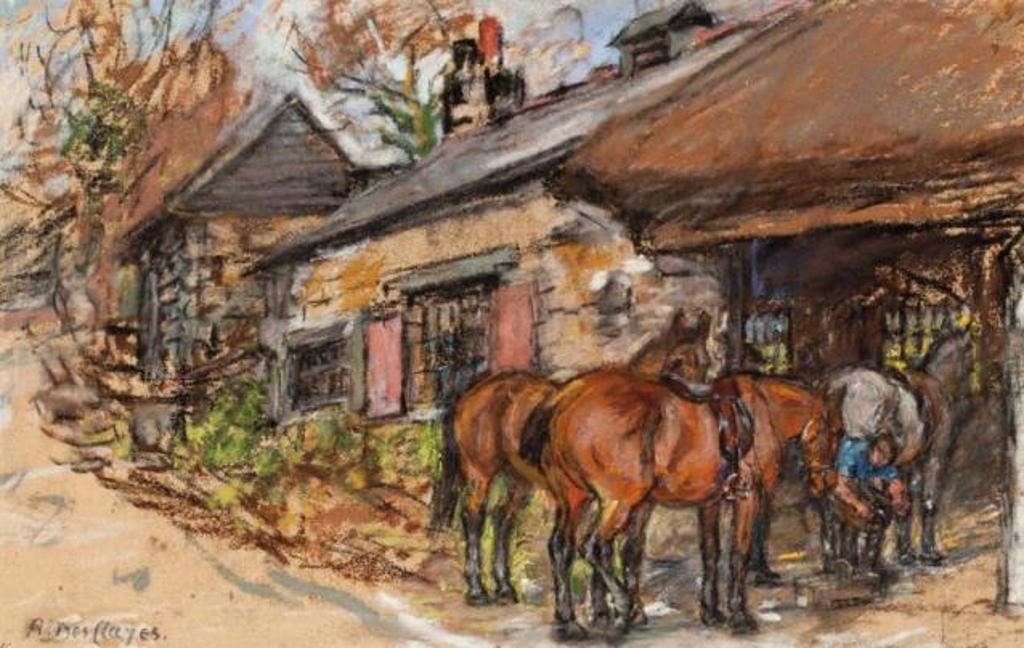 Alice Des Clayes (1891-1971) - Shoeing the Horses