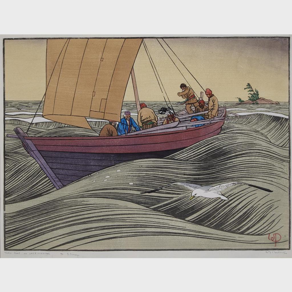Walter Joseph (W.J.) Phillips (1884-1963) - York Boat On Lake Winnipeg, 1930