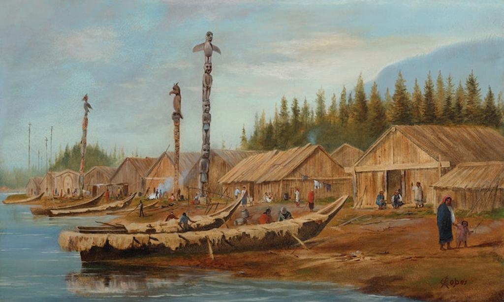 Edward Roper (1833-1909) - A Northwest Coast Indian Village, circa 1887