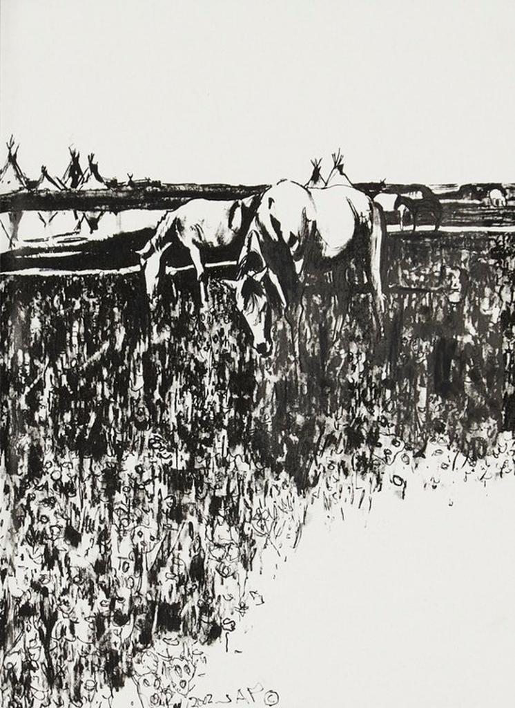 Jane Ash Poitras (1951) - Horses Grazing