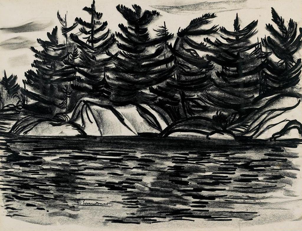 Fritz Brandtner (1896-1969) - Trees On A Rocky Shore