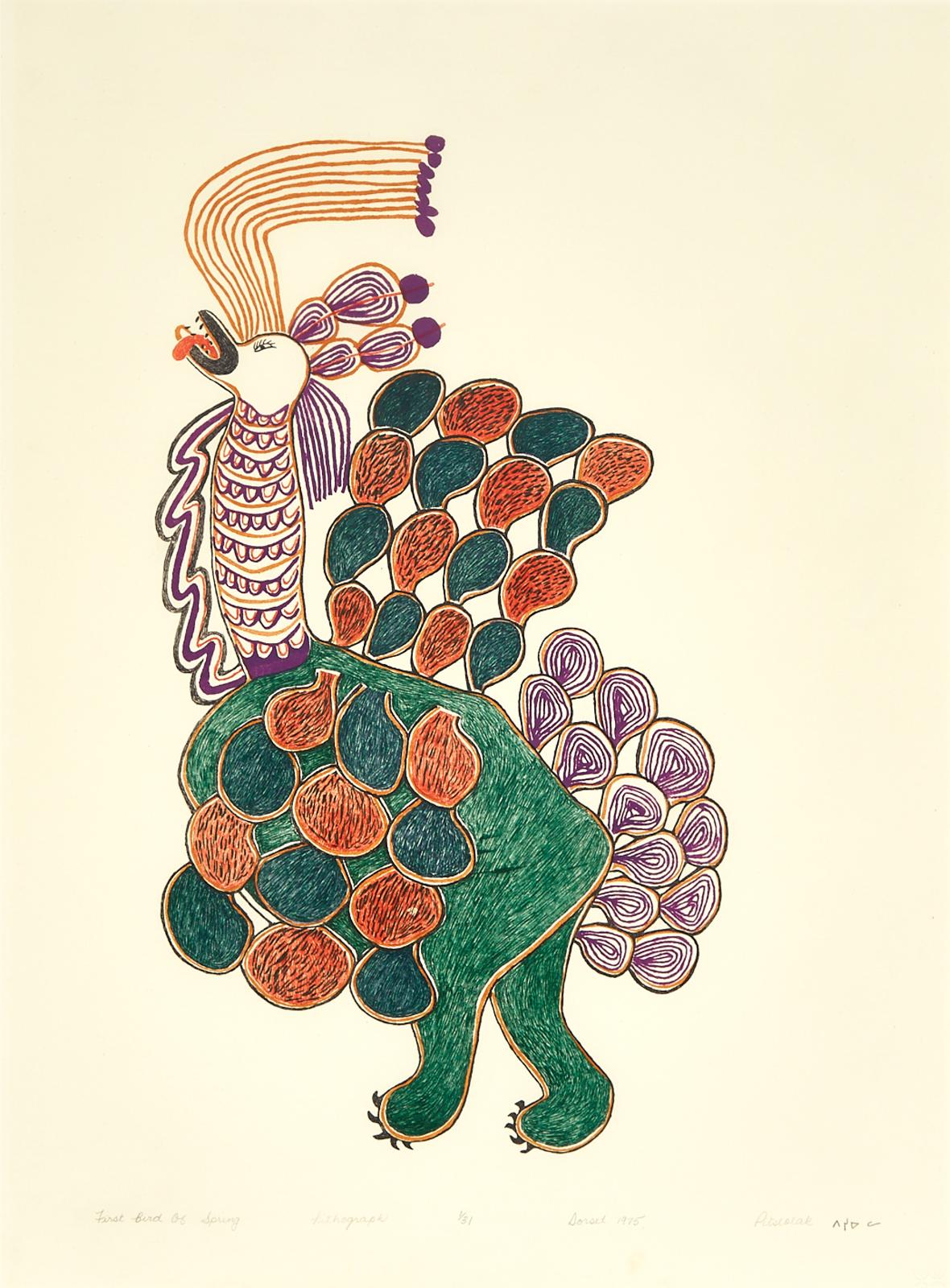 Pitseolak Ashoona (1904-1983) - First Bird Of Spring