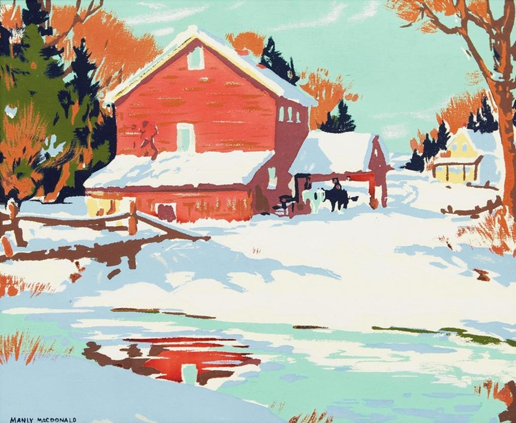 Manly Edward MacDonald (1889-1971) - The Red Barn in Winter