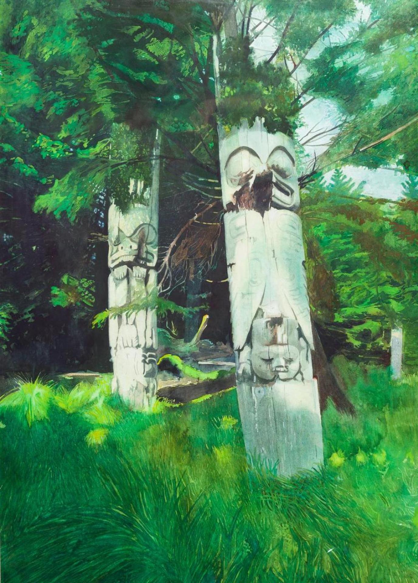 Jim Willer (1921-2007) - Two Poles at Skungwai