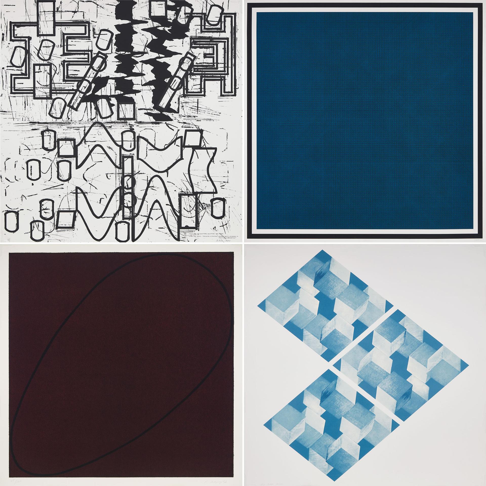 Mel Bochner (1940) - 4 X 4 X 4, Portfolio Of Four Works, 1990