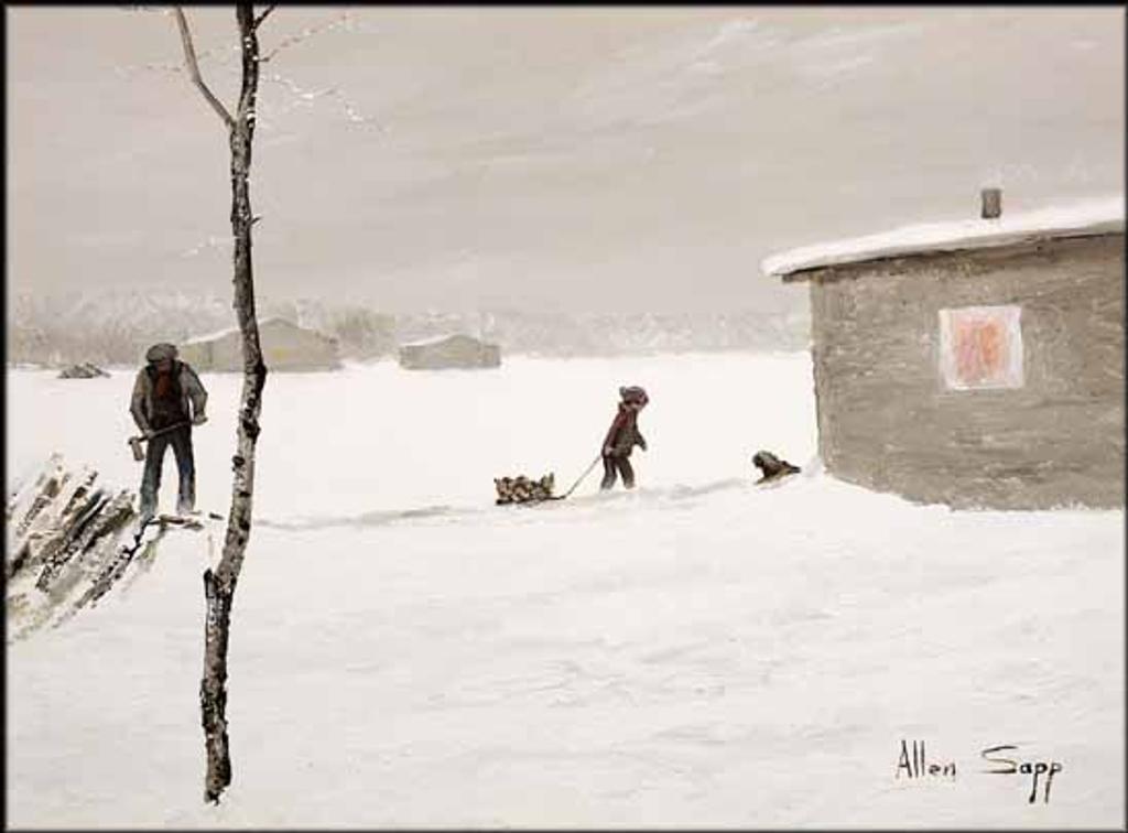 Allen Fredrick Sapp (1929-2015) - Chopping Wood for the Night