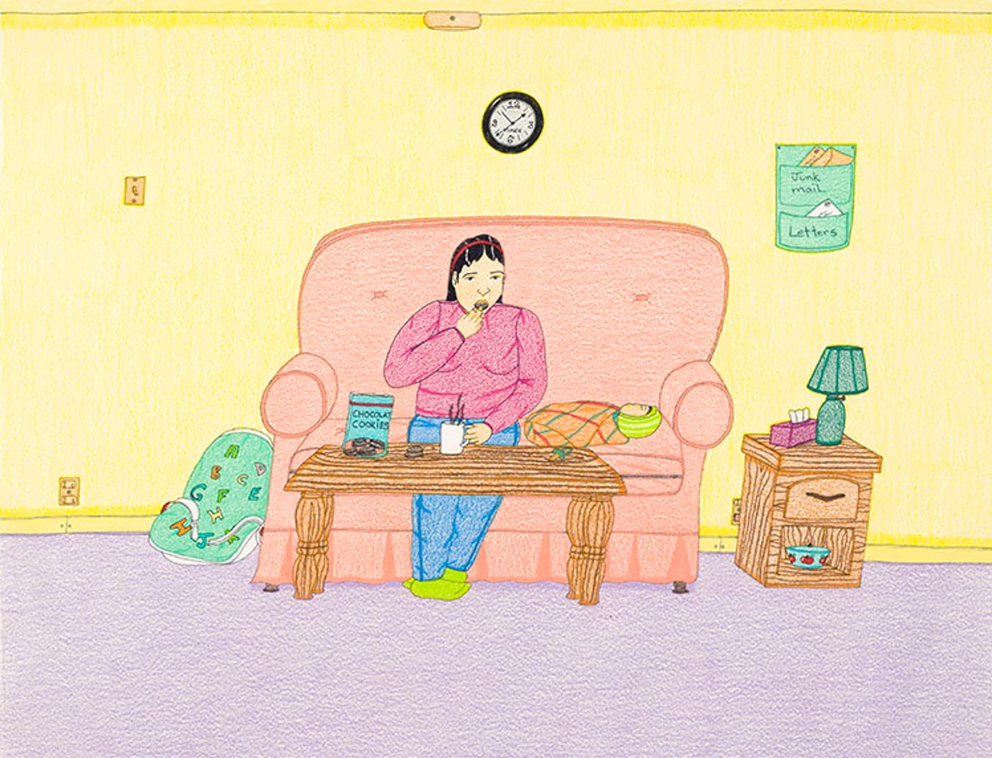 Annie Pootoogook (1969-2016) - Tea and Cookies