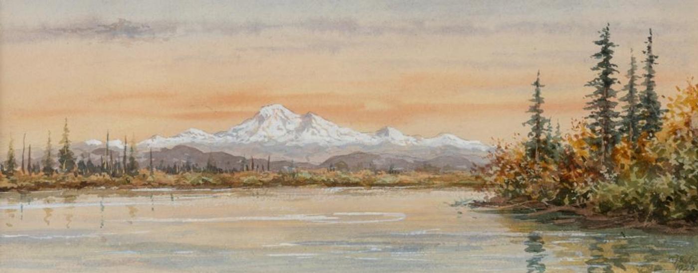 Walter James Baber (1856-1924) - Mt. Baker From the Fraser River