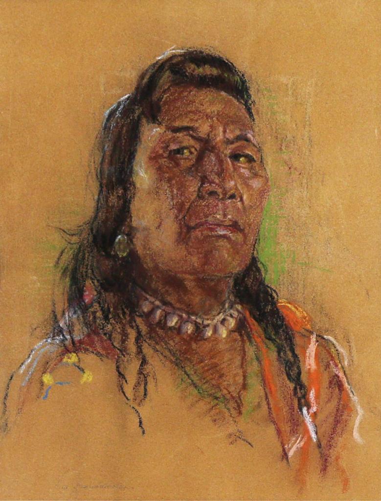 Nicholas (Nickola) de Grandmaison (1892-1978) - Portrait Of An Indian Brave; 1930s